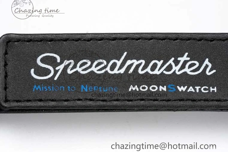 0211 ZipUp Speedmaster Misson To Neptune 1:1 Best Edition Blue Dial On Nylon Strap Quartz 7854